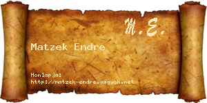 Matzek Endre névjegykártya