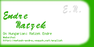 endre matzek business card